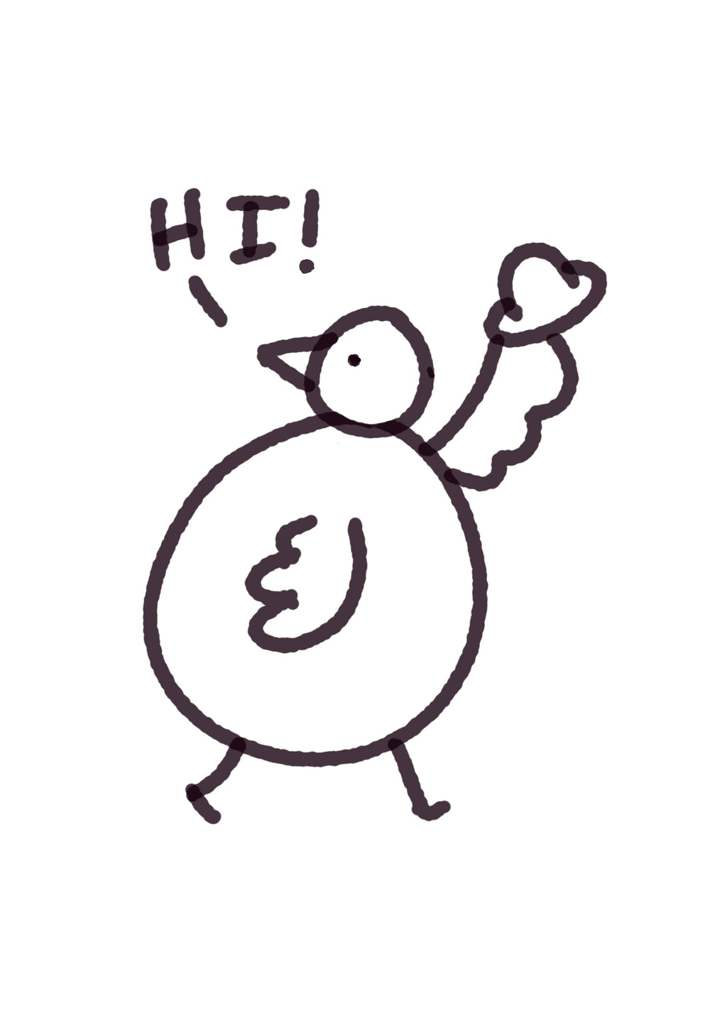 Bird Says Hi 8 x 10” Wall Art Print